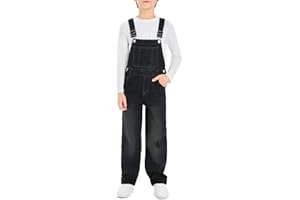 Haloumoning Boys Denim Dungarees with Adjustable Straps and Handy Tool Pockets 5-14 Years