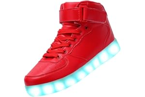 PADGENE Chaussures de Sport Montantes à LED Clignotantes Femme/Homme Rechargeables par USB