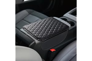 BlinBlin Car Center Console Storage Cover, Car Armrest Pad, Leather Car Center Console Pad, Car Armrest Pad with Storage Pockets on both Sides, Suitable for most Cars