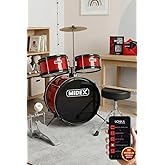 Midex CD300X-RD Acoustic Kids Drum Drum Set Full Set for Ages 5-14