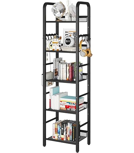 Ladderrek, boekenkast met 4 niveaus, vrijstaand rek, kantoorplank, staand rek, stabiel metalen frame, opbergrek voor woonkamer, slaapkamer, kantoor, werkkamer, industriële stijl, zwart Ladderrek, boekenkast met 4 niveaus, vrijstaand rek, kantoorplank, staand rek, stabiel metalen frame, opbergrek voor woonkamer, slaapkamer, kantoor, werkkamer, industriële stijl, zwart