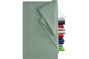 ‎NPLUSEINS npluseins Bettlaken 150x250cm Leintuch ohne Gummizug Tuch ist ideal Terrasse Reisen Camping und Tischtuch - Wohnmobil Laken - Betttuch ohne Gummizug 100% Baumwolle, ca. 150 x 250 cm, Salbei