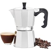 Orret Home Moka Express Espresso Coffee Pot &ndash; Cooker Over January, Aluminum Body, Classic Italian Style Coffee Brew C