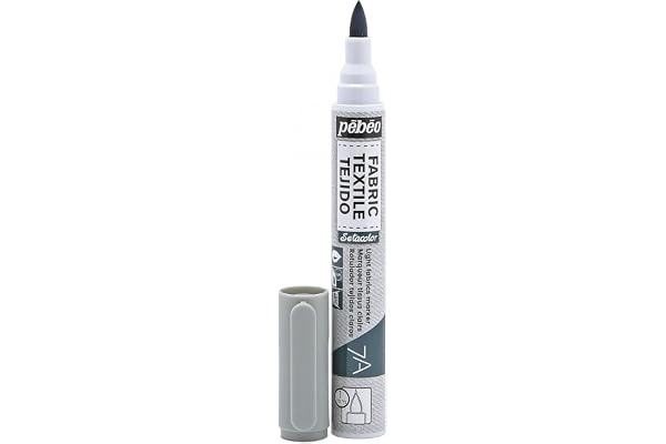 Pébéo 803413 7A Marqueur tissus pointe pinceau 1 mm Gris clair