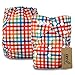 iZiv(TM) Newborn Organic Infant Waterproof/Adjustable/Reusable/Washable Pocket Cloth Diaper Fit Babies 0-3 Years(Red Blue)