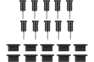 ukcoco Staubstecker - Typ-C Staubschutz Stöpsel kompatibel mit Smartphone,10pc Noir