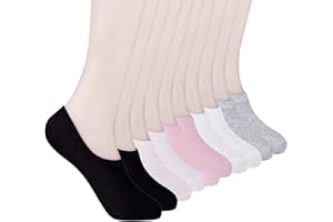 HBselect 10 Pares Calcetines Invisibles Mujer Calcetines Cortos Tobilleros AlgodóN Mujer Silicona Antideslizante EláStco Calcetines Beige Blanco Negro