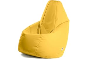 Avalon Pouf Poltrona Sacco Grande Bag L Jive 80x80x125cm Made in Italy in Tessuto antistrappo Imbottito Colore Giallo Limone