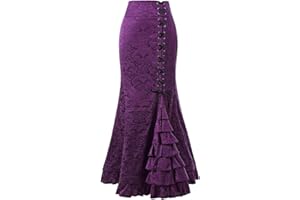 TangDao Falda Lady Steampunk de Loto-Hoja de Pescado Vestido Retro gótico Sirena Vestido