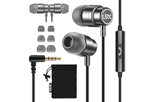 UliX Rider Przewodowe słuchawki douszne z mikrofonem, 5 lat gwarancji, jack 3,5 mm, słuchawki kompatybilne z telefonami komórkowymi Samsung, iPhone, Huawei, Xiaomi, Komputer