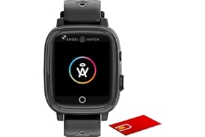 Angel Watch Kids Smartwatch with FREE SIM Card. Waterproof Phone Watch for Kids, GPS Tracker, SOS, Remote Audio/video, Safe Contacts List, Calls & Messaging- 5-12Y