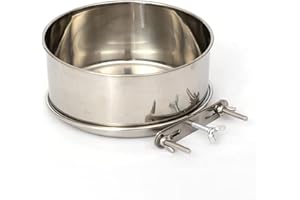 KAYSENSUK Hanging Pet Bowl Sturdy Durable Stainless, Steel Dog Bowls with Three Bolt Holder, Hanging Bowl Water Bowl Food Feeder, Cage Hanging Food Bowl Suitable for Pet Dogs Parrots