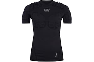 Canterbury Mujeres Chaleco de Protección Pro | Protección en Hombros, Pecho y Bíceps | Secado Rápido VapoDri | Malla Transpirable | Negro