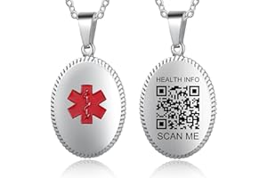 Theluckytag Upgraded Medical Bracelets Men Women with QR Code Medical Alert ID Bracelets - Titanium Steel Wristband Fits Wrists Up 8''-10''- More Space Custom Emergency Medical ID Info