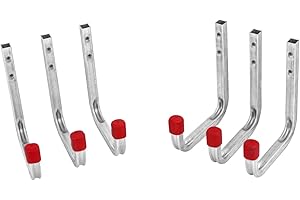 Gedotec Crochet mural atelier montage crochet garage tout usage crochet support appareil | 115x140mm | Acier Galvanisé | Capacité de charge 30 kg | Crochet universel pour fixation murale | 6 Pièces