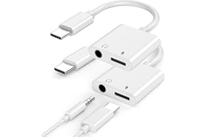 CREHAO iPhone 17 16 15 Headphone Adapter,[MFi Certified]2 Pack USB C to 3.5mm Headphone Charger Adapter Type C to Aux Jack Dongle Cable with Fast Charging for iPhone 17/16/15/Pro Max/Plus Galaxy iPad