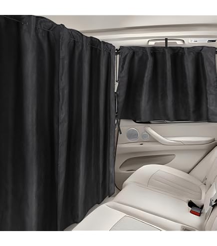 Rideau De Séparation Voiture 3 Pièces - Store Occultant 95% Anti-Lumière Pour Fenêtres Arrière Et Latérales