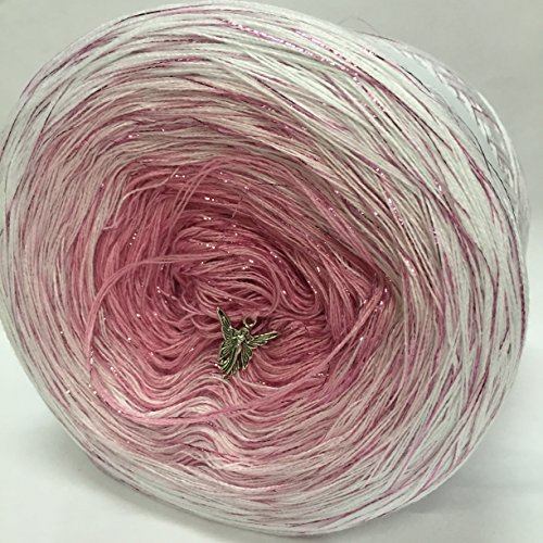 Farbverlaufsgarn 200 Gramm LL ca. 1000 Meter Farbe 373 + Lurexfaden in rosa (Grundpreis EUR 7,50/100 Gramm)