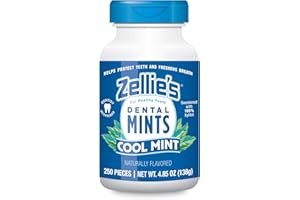 Zellies Xylitol Sugar Free Cool Mint Breath Mints | Non-Gmo, Low-Calorie, Gluten Free, Vegan & Kosher Mints (250 Count - Pack Of 1)