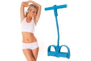 Lancoon, Vogatore elastico per addominali e allenamento di forza, con 4 corde tubolari elastiche e pedali, un attrezzo per fitness, stretching, dimagrimento, allenamento, yoga, 2 pezzi