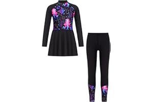 Kaerm Muslimische Badeanzug Mädchen Kinder Modest Islamischen Ganzkörper Full Cover Badekleid Schwimmhose Burkini Set Schwimmanzug