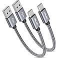 JALIXI Short USB C Cable 30CM, USB to USB C Cable Fast Charging Nylon for iPhone 16/15 Pro Max, Samsung Galaxy S24 S23 S22 A55 A54 A35 A25 A15, Car Charger, Android Auto, Powerbank
