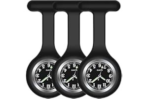 SibyTech Montre d'infirmière en Silicone avec Broche/Clip, Design de contrôle des infections, Soins de santé, infirmière, médecin, ambulancier, médecin, ambulancier…