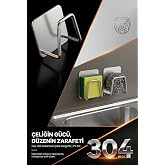 Transformacion 2 Lİ SET Yapışkanlı Mutfak Lavabo S&uuml;ngerlik Askısı Evye D&uuml;zenleyici Stant 5 kg Taşıma Kapasiteli Inox 304 Pasl