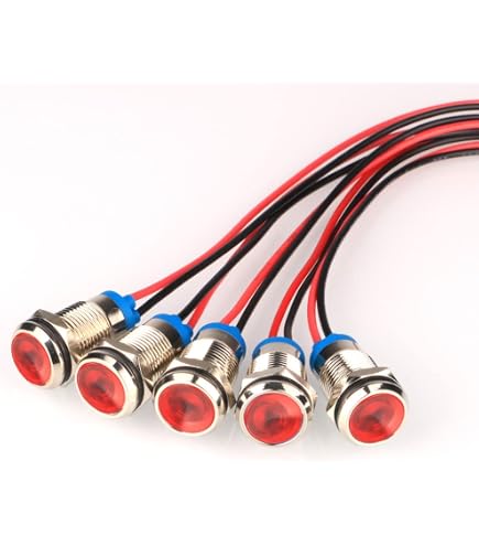 Pack De 10 Voyants LED 12-24V AC/DC - 6mm Montage Panneau - Pour Camion, Bateau, Voiture, Caravane - Multicolores