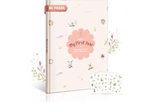 PRINTARA Baby Memory Book for Girls – Boho Design, 84-Page Hardcover Keepsake Journal for First Year, Milestone & Photo Album, Ideal Baby Shower or Newborn Gift, Floral