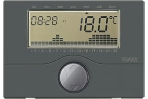 Vimar 01910.14 Cronotermostato programmabile a batteria da parete, Grigio