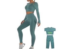DONYKARRY Damen 2/3-teiliges Nahtloses Trainingsanzug Yoga Outfit Jogginganzug Set Freizeitanzug