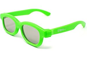 ULTRABYEASYPEASYSTORE Ultra 1 x Light Green Childrens Passive 3D Glasses Kids for Use with all Passive TVs Cinema Projectors and RealD Films Movies Circular Polarised 3D Glasses Passive Kids Movies Cinema 3D Glasses