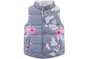 Mud Kingdom Girls' Floral Faux Fur Cute Vests Outerwear