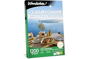 Wonderbox - Coffret Cadeau - 3 Jours Charme ET DÉLICES - 1200 Séjours de 2 Nuits en Hôtels 3 et 4 étoiles, Châteaux, Manoirs