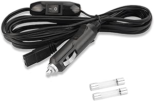 IRZAKI 6.5FT/2m 12V Fridge Lead Car Cool Box Power Cable with 15A Fuse Car Refrigerator Extension Cord for Cigarette Lighters(With Switch)