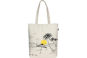 Eco Right Bolsa de Lona de Algodón Orgánico para Mujer | Bolsos para Niñas Ecológica para el Trabajo y las Compras | Bolsos Mujer Bandolera Grande Resistente al Agua para el Playa, Viajes