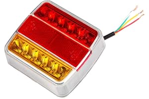 ETUKER Pilotos LED Remolque, 12V Impermeable Universal Piloto Trasero Remolque Luces de Freno Traseras Con Lámpara De Matrícula, Para Camión/RV/Caravana/Luces Remolque Traseras (Bombillas 10 LED)
