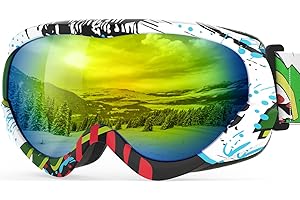 OutdoorMaster Kids Ski Goggles - Helmet Compatible Snow Goggles for Boys & Girls with 100% UV Protection