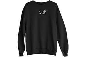 PURPLE PRINT HOUSE Dachshund Sweatshirt Jumper Unisex Mens Womens Sausage Dog Puppy Gifts Walking Clothes Owner Gift Idea for Christmas Autumn Sweater