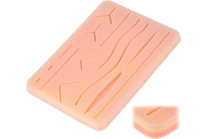 QWORK® Silicon självhäftande träningsdyna, 3 lager vidhäftningsdyna med 14 realistiska förperforerade sår