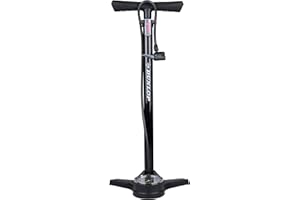 Dunlop Pompe à Vélo avec Double Valve - Pas de/avec Manomètre - Pompe à Pied pour Velo avec 2 Adapteurs - pour Valve Dunlop, Presta et Schrader - Pompe 11-12Bar/ 160-180 PSI - Plastique - Noir