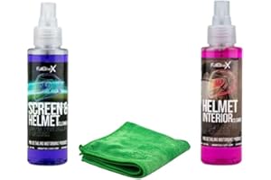 AutoFullCar - Pack Limpieza para Cascos Moto FullBikeX. Limpiador Exterior e Higienizante Interior + Accesorios - 100 ml. Unidad