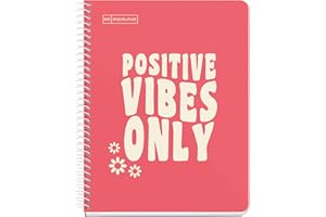 Miquelrius - Carnet Messages, 1 Bande Couleur, A5, 100 Feuilles Quadrillées 5 mm, Papier 90 g, 2 Trous, Couverture Carton Rigide, Couleur Corail