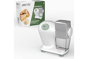 Imetec Grattugissima, Grattugia Elettrica per Formaggio, Pane e Frutta Secca, Contenitore Estraibile, Coperchio Salvafreschezza, 150 W, Rullo in Acciaio, Accessori Lavabili in Lavastoviglie