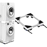 NIUXX Universal-Waschmaschinenbasis, Roller Transportroller, Anti-Vibrationsfunktion, Einstellbare Bremsen, Größenverstellbar