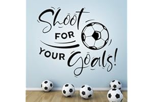 WALL4STICKERS Shoot for Your Goals Football Wall Sticker Adesivo da parete per ragazzi, carta da parati murale per soggiorno, poster in vinile per bambini e ragazzi, decorazione da cucina, accessori artistici