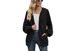 QKEPCY Felpa Donna con Cappuccio e Zip Hoodie Casual Top Donna Elegante Manica Lunga Cardigan Caldi per Autunno/Inverno