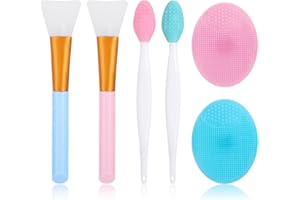 WLLHYF Set di 6 spazzole per la pulizia del viso in silicone, per esfoliare le labbra, esfoliare il naso, rimuovere i punti neri, applicatore per donne e ragazze