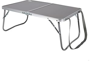 AKTIVE Mesa Baja Plegable, 60x40x25 cm, Antracita, con Cierre de Seguridad, Estructura Aluminio, Tablero Madera MDF, Soporta 20 kg, Asa y Cinta Transporte, Accesorios de Camping y Playa (63015)
